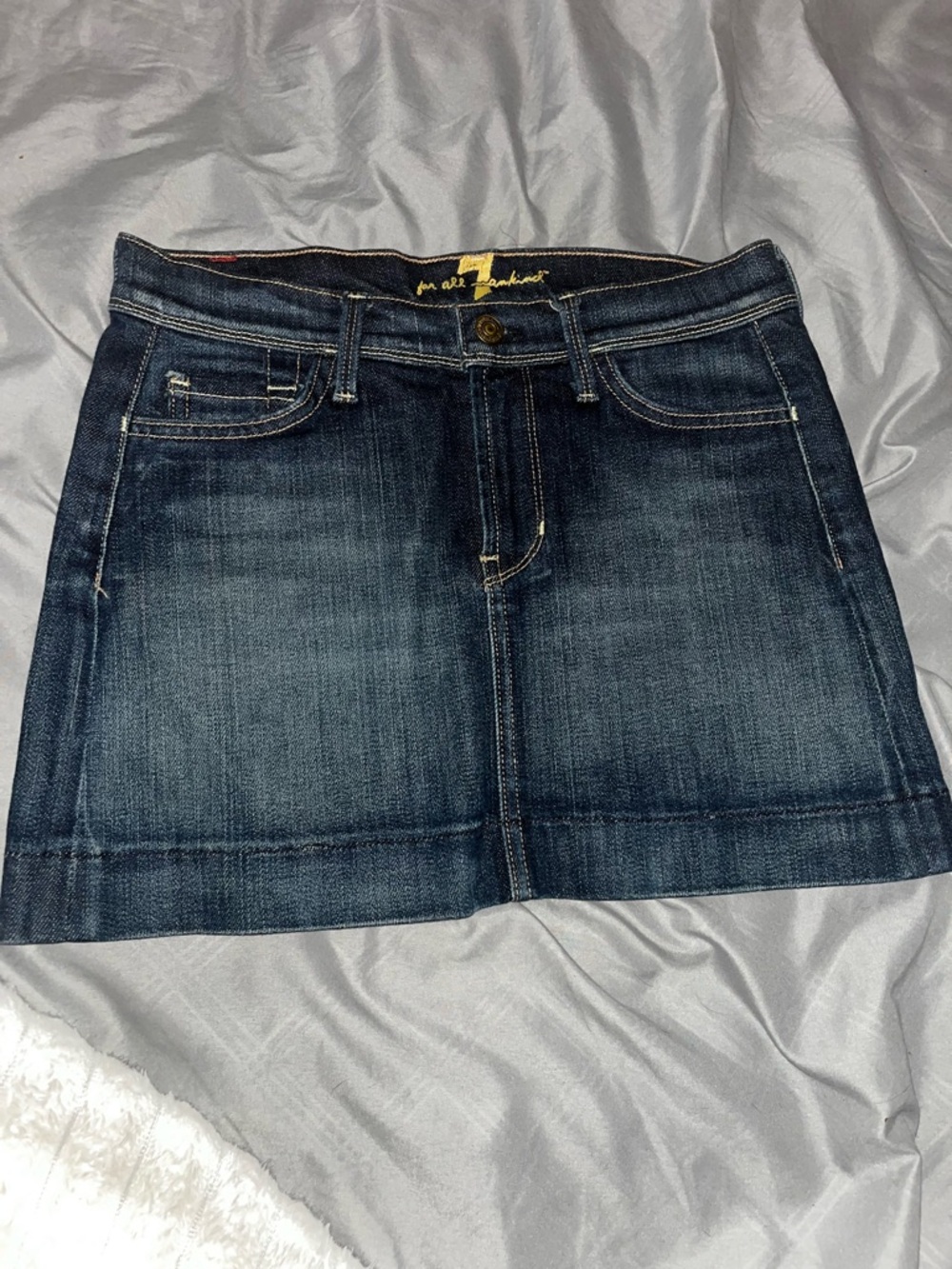 7 For All Mankind Dark Blue Denim Waistband Jeans
